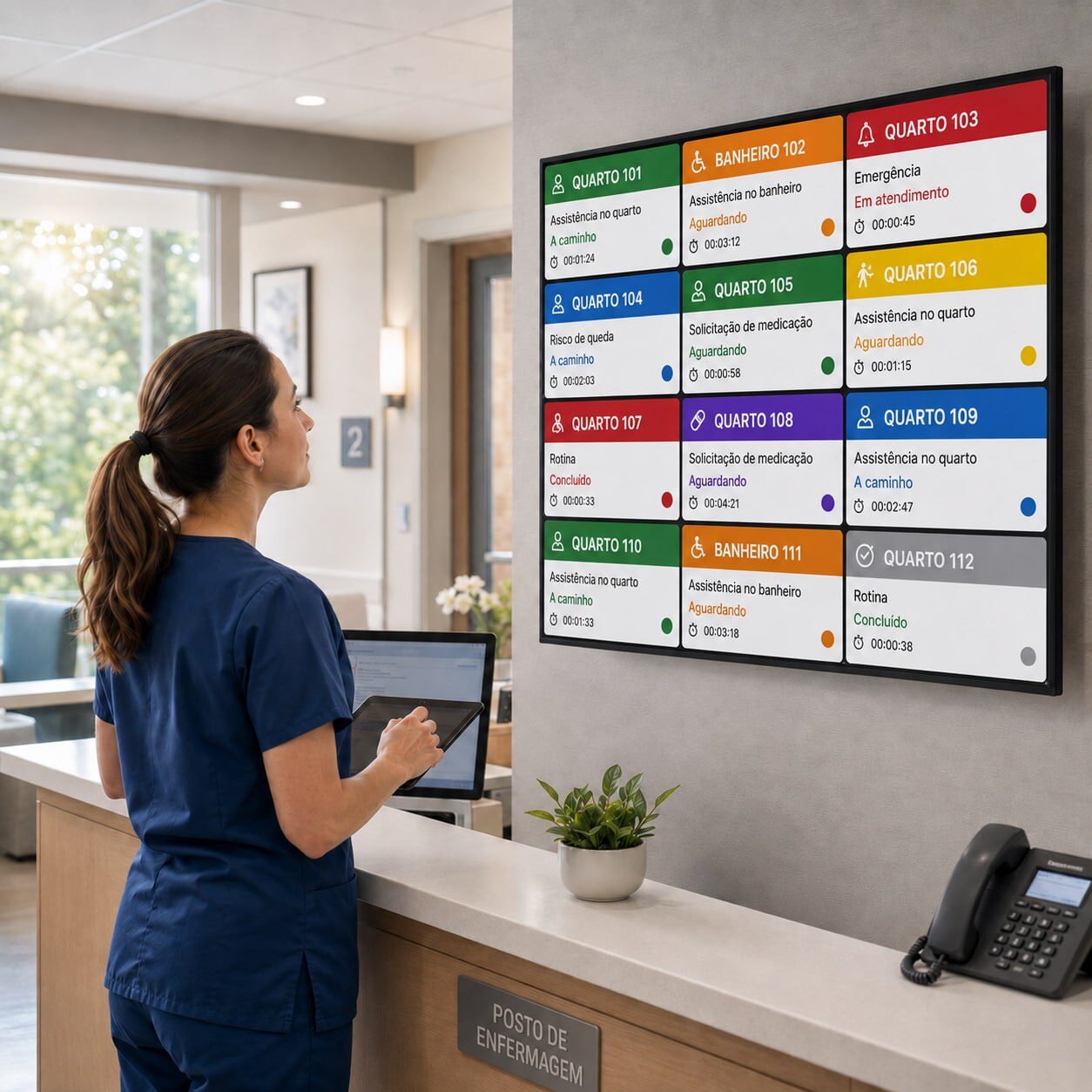 Painel Bell Cloud com o registro dos chamados de plantão